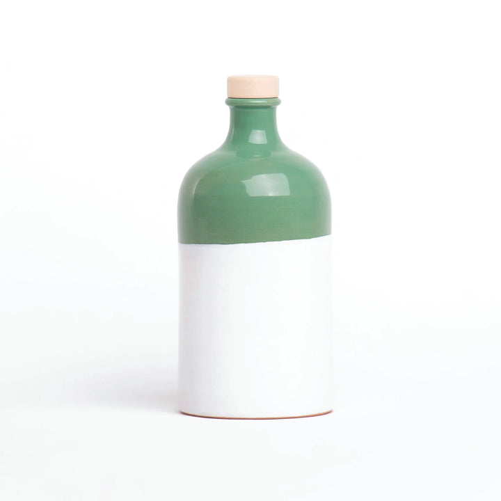 Ceramica verde con olio extra vergine d'oliva