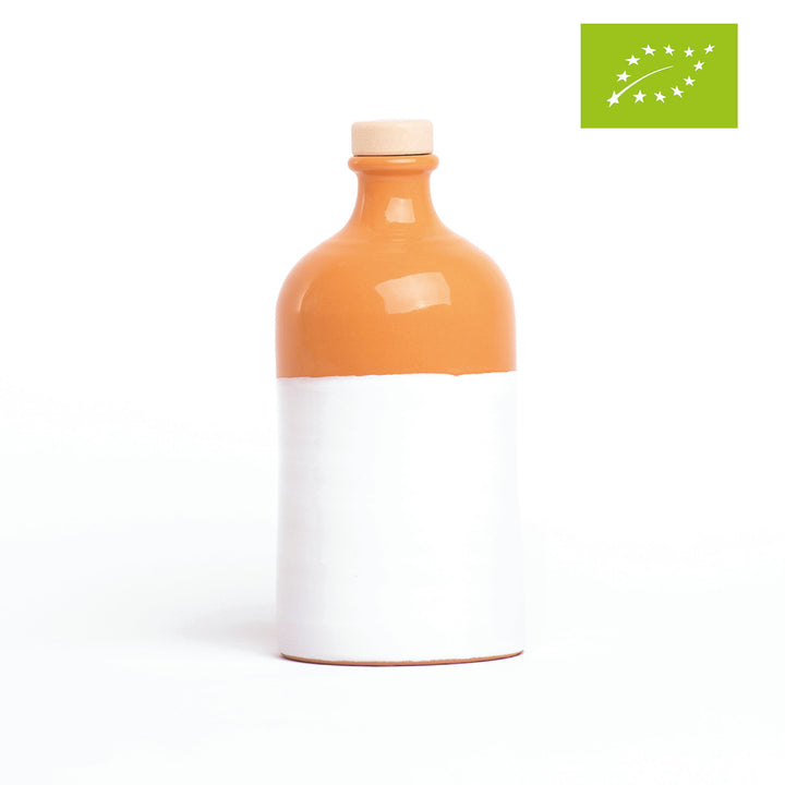 Orangefarbene Keramik mit Bio-EVO-Öl
