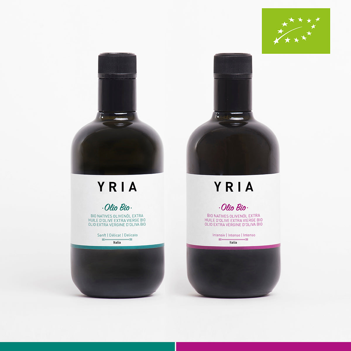 Olio extra vergine d'oliva BIO - Fruttato delicato + Fruttato intenso